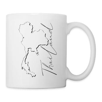Thailand Landkarte als Umriss EN - Tasse - Weiß - Rechts