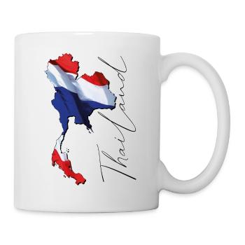 Thailand Flagge in der Thailand Landkarte EN - Tasse - Weiß - Rechts