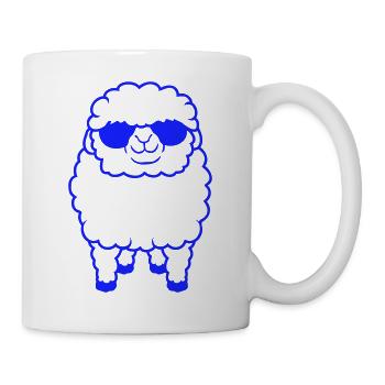 Sheep Sunglasses Party Sheep Lamb Cute Cool - Mug - white - Right