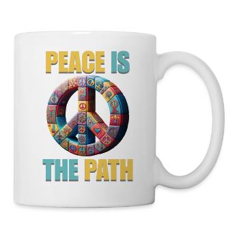 Frieden finden: Peace is the Path Hippie Style - Tasse - Weiß - Rechts