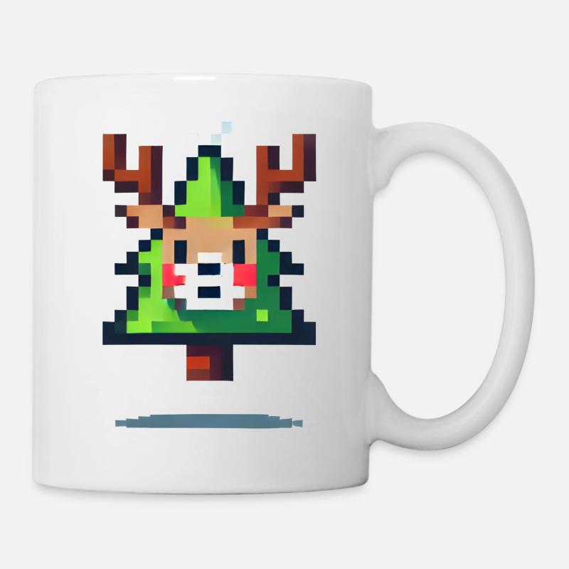 Tête de renne de Noël - Mug blanc - blanc