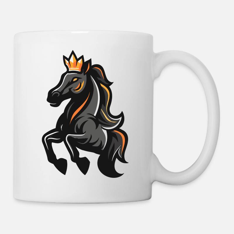Pferd Cartoon Krone - Tasse - Weiß