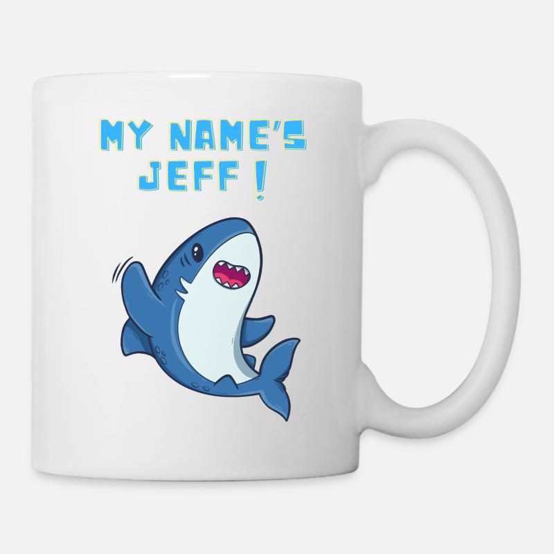 Je m’appelle jeff, le mignon landshark - Mug blanc - blanc