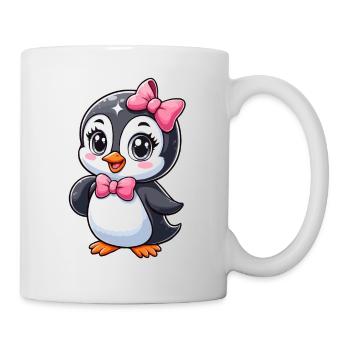 Mädchen Pinguin - Tasse - Weiß - Rechts