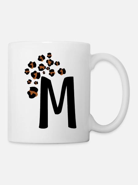 Lettre m motifs léopard - Mug blanc - blanc