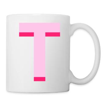 Pop und moderner rosa Buchstabe t - Tasse - Weiß - Rechts