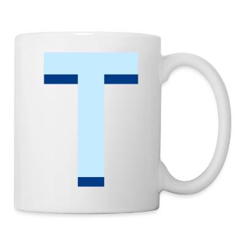 Letter t blue pop and modern - Mug - white - Right