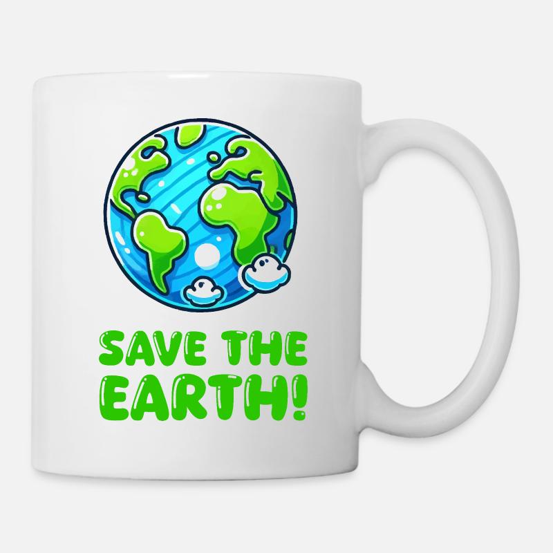 erde planet save the earth - Tasse - Weiß