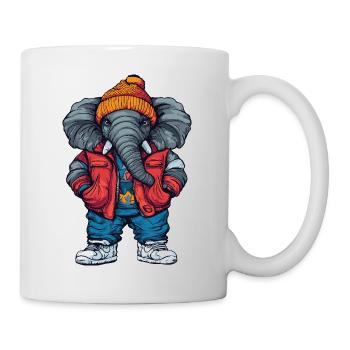Elephant Funny Winter - Mug - white - Right