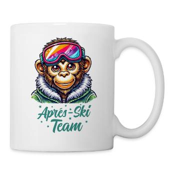 affe skibrille - Tasse - Weiß - Rechts