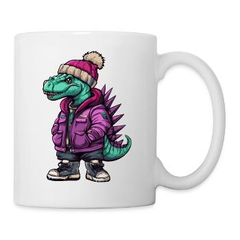 Dinosaure stégosaure Hiver drôle - Mug blanc - blanc - Droite