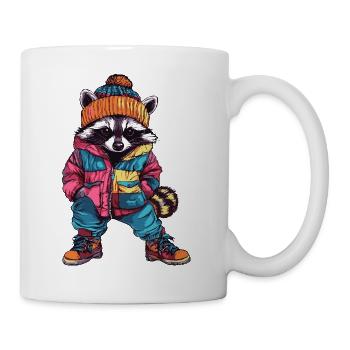 Raccoon Funny Winter - Mug - white - Right