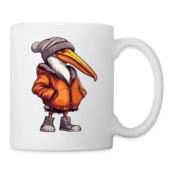 Pélican oiseau drôle d’hiver - Mug blanc - blanc - Droite