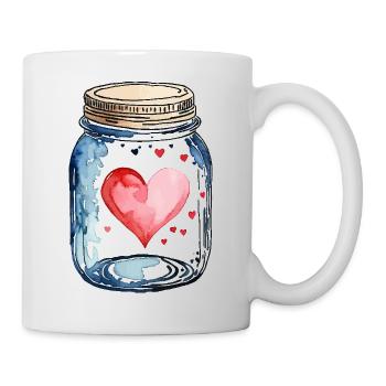 Glass Full of Love Hearts Watercolors - Mug - white - Right