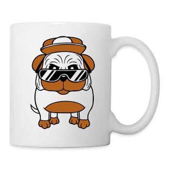 chien carlin cool lunettes de soleil cappy cap ados - Mug blanc - blanc - Droite