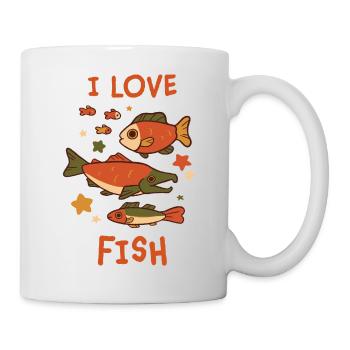 I Love Fish – Playful Fish Design - Mug - white - Right