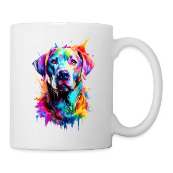 Chien Labrador peint - Mug blanc - blanc - Droite