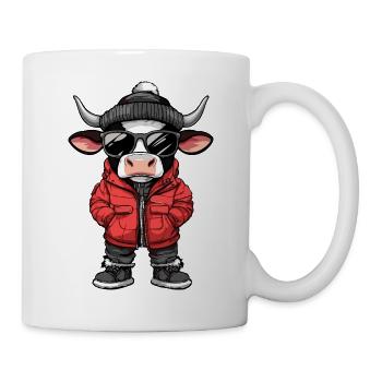 Kuh Cool Comic - Tasse - Weiß - Rechts