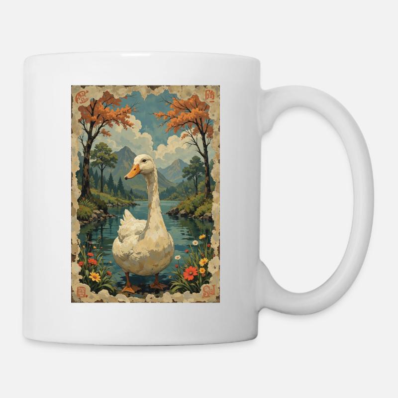 Une belle photo d’un canard. - Mug blanc - blanc