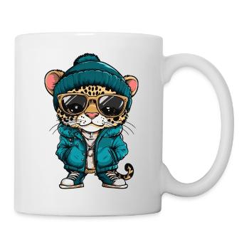 Leopard Cool Comic - Tasse - Weiß - Rechts