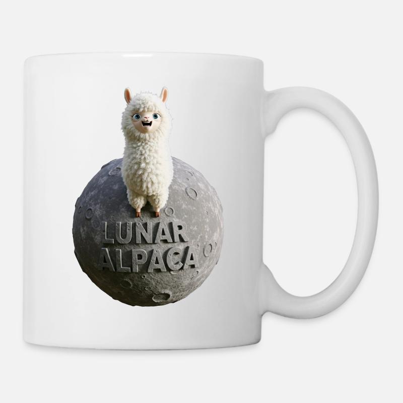 Kosmisches Alpaka - Kosmisches Lächeln! - Tasse - Weiß