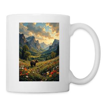 Photo Paysage avec un ours. - Mug blanc - blanc - Droite