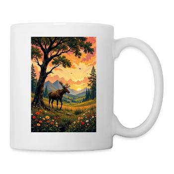 Image : Paysage avec orignal. - Mug blanc - blanc - Droite