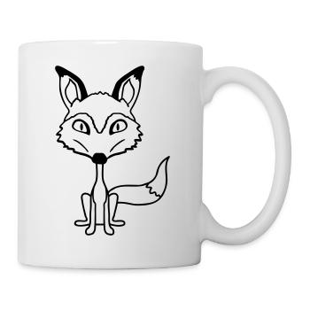 Renard Mauvais œil Dangereux Fou Animal sauvage - Mug blanc - blanc - Droite