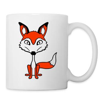 Renard Mauvais œil Dangereux Fou Animal sauvage - Mug blanc - blanc - Droite
