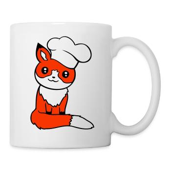 Fox Chapeau de chef Chef Cuisine Restaurant Cuisine - Mug blanc - blanc - Droite