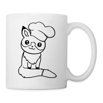 Fox Chef's Hat Chef Cooking Restaurant Kitchen - Mug - white - Right