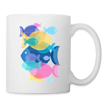 Poissons (Banc, Motif) - Mug blanc - blanc - Droite