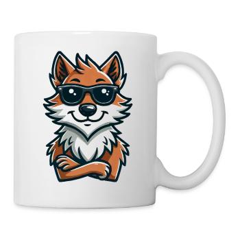 Lunettes de soleil loup Bande dessinée - Mug blanc - blanc - Droite