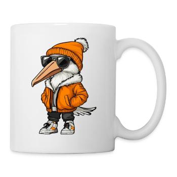 Pelikan Vogel Cool Comic - Tasse - Weiß - Rechts
