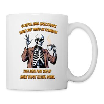 Skelett Kaffee - Tasse - Weiß - Rechts