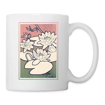 Water Lily Illustration – Tranquility & Nature - Mug - white - Right