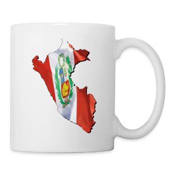 Peru Flagge in der Peru Landkarte - Tasse - Weiß - Rechts