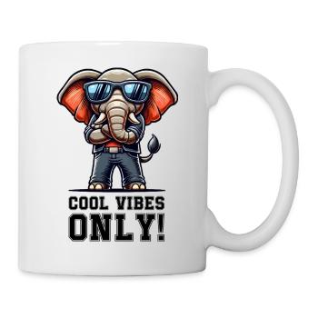 Elefant Comic cool - Tasse - Weiß - Rechts