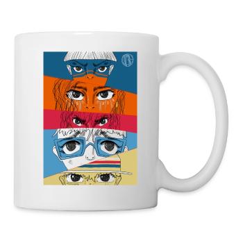 Collage d’yeux d’anime #1 - Mug blanc - blanc - Droite