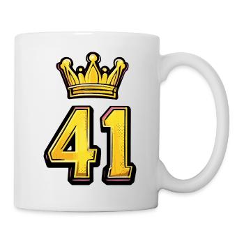 41 Zahl Krone - Tasse - Weiß - Rechts