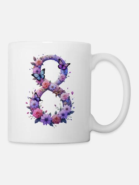 Frauentag: 8. Marsch gemeinsam für Stärke und Freiheit - Tasse - Weiß