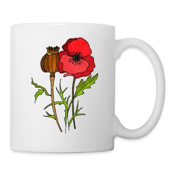 Blumen - Tasse - Weiß - Rechts