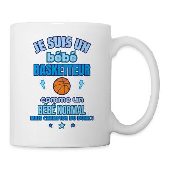 Bébé Basketteur Cadeau de naissance Drôle - Mug blanc - blanc - Droite