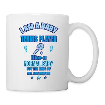 Baby Tennisspieler Lustiges Geburtsgeschenk - Tasse - Weiß - Rechts