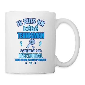 Bébé Tennisman Cadeau de naissance drôle - Mug blanc - blanc - Droite