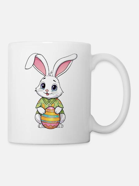 Easter bunny with Easter eggs - Mug - white