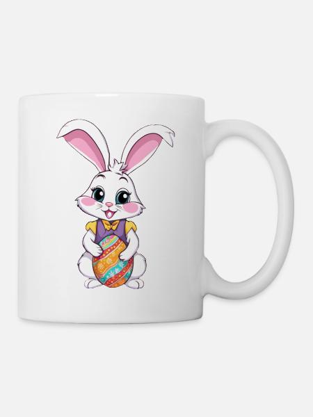Easter bunny with Easter eggs - Mug - white