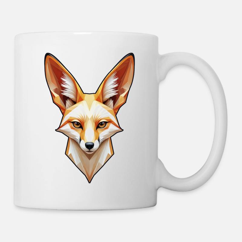 Fennec-Kopf in Farbe - Tasse - Weiß