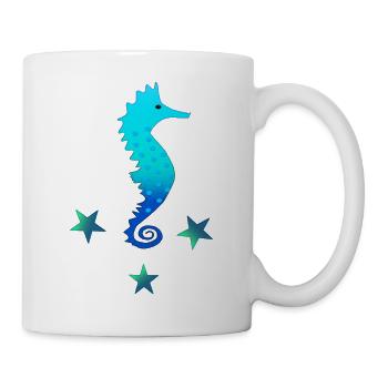 Seepferdchen blau Schwimmen lernen - Tasse - Weiß - Rechts