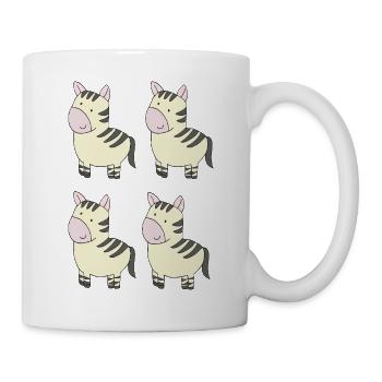 zebra zu viert - Tasse - Weiß - Rechts
